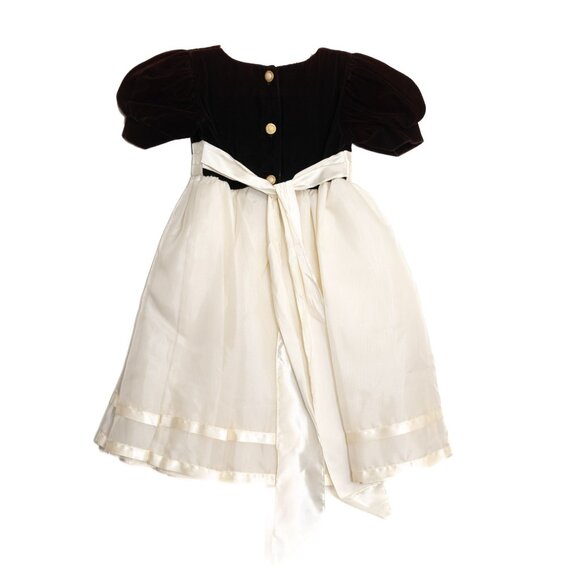 Popaye's Size 2 Vintage Daisy Kingdom Girls Dress Black Velvet & White Tulle - Picture 5 of 8